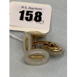 A pair of 14ct Gold and Mother of Pearl cufflink's
