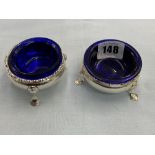 A pair of hallmarked Silver salts