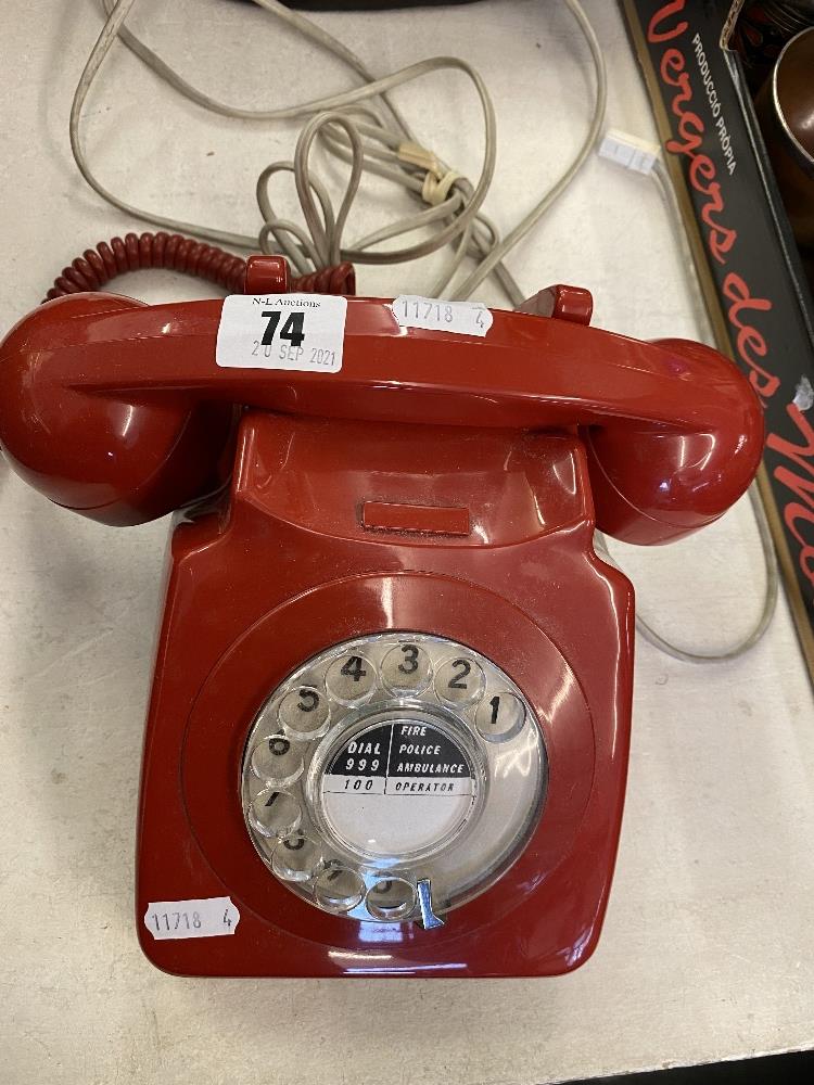 A red telephone,