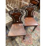 Pair of 19th century Mahogany hall chairs