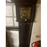 An Oak barley twist Grandfather clock