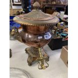 A Victorian Copper and brass Samovar