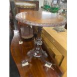 A 19th century Walnut pedestal side table