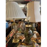 A qty of assorted lamps