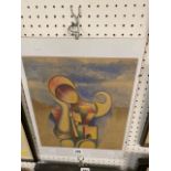 A signed Original 1920's Italian surrealist watercolour figure of a woman on paper,