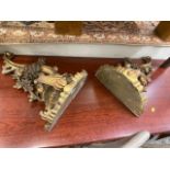 Pair of gilt wall brackets