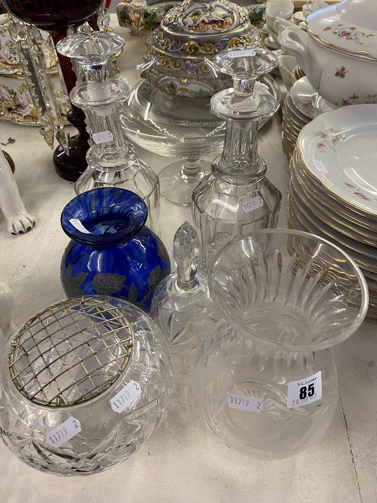 A qty of glass and decanters