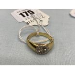 An 18ct Gold Champagne Diamond ring, centre stone, 1.