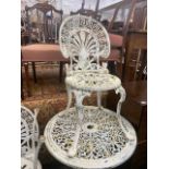 Eight metal garden chairs,