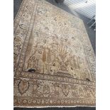 A large Persian rug,