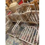 A set of eight metal garden chairs