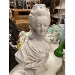 A marbled figure Marie Antoinette bust