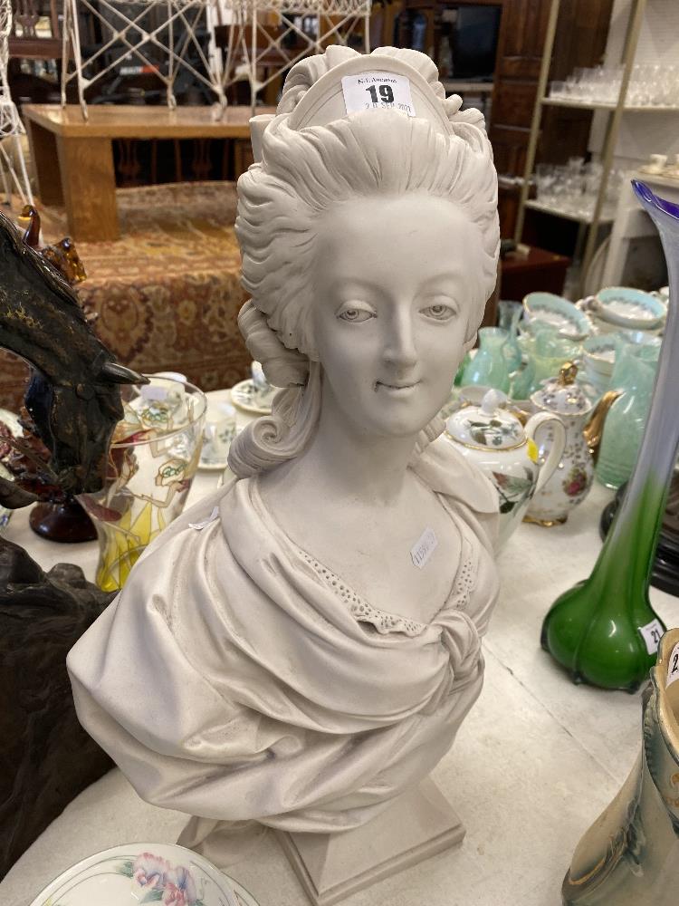 A marbled figure Marie Antoinette bust