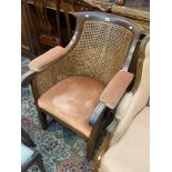 A 19th century Mahogany/ bergere tub chair