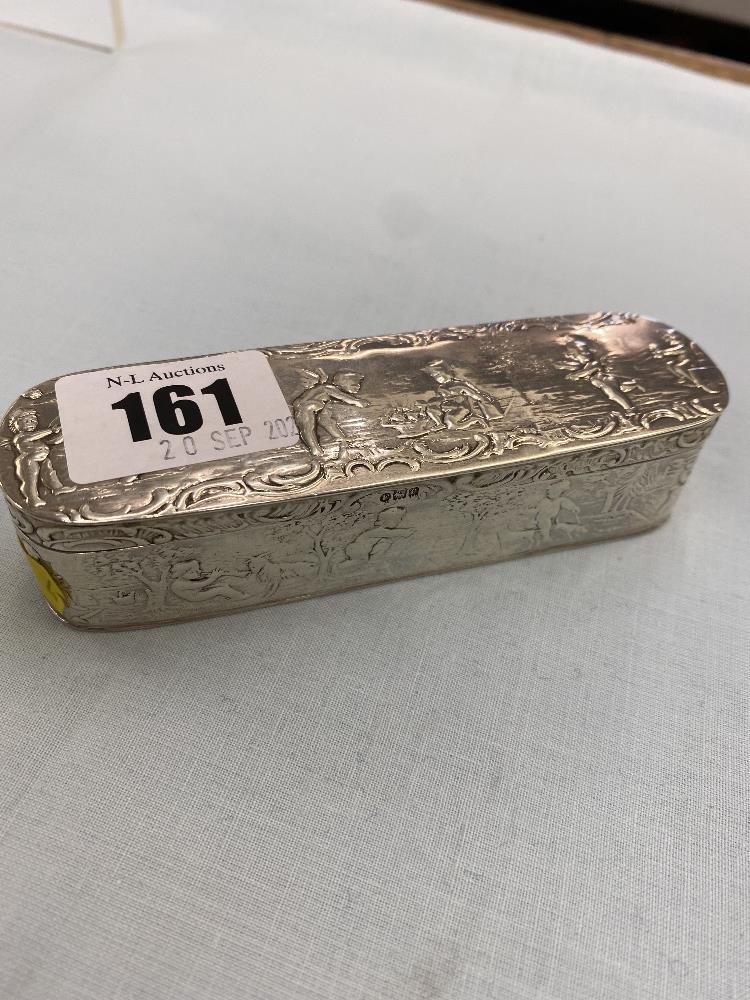 A hallmarked Silver oblong box