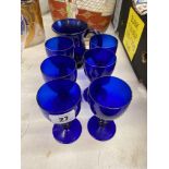 A qty of blue glass