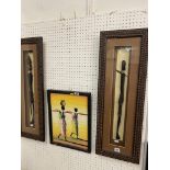 Two framed African artwork