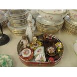 A small collection of Limoges china and Lladro