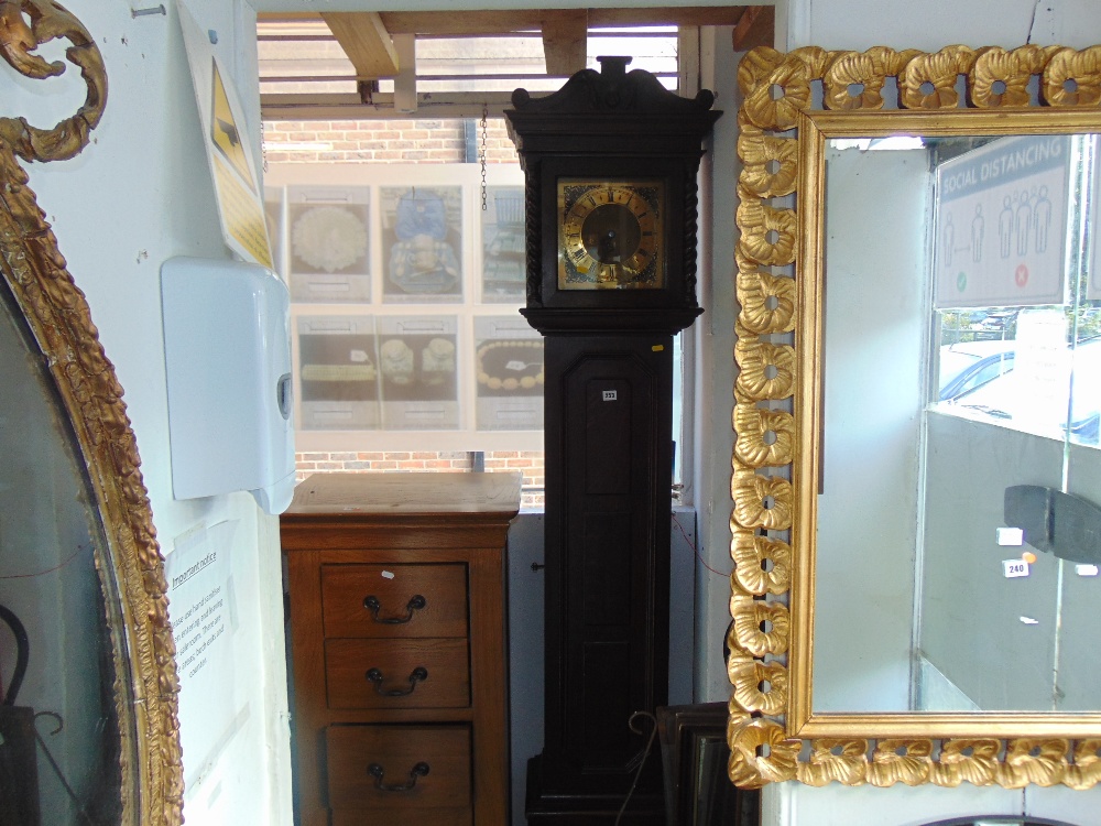 An Oak barley twist Grandfather clock