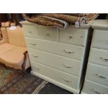 White three over three chest of drawers