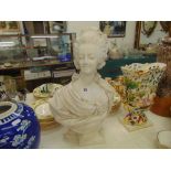 A marbled figure Marie Antoinette bust