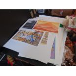 A qty of prints and a portfolio of pictures