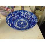 An 18th century blue and white ceramic bowl