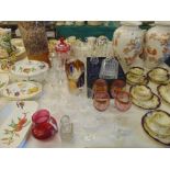 A qty of glassware inc. Cranberry etc.