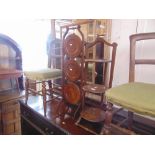 Three mahogany folding cake stands a.