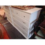 White three over three chest of drawers