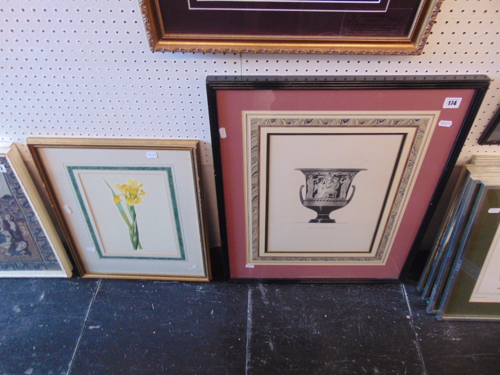 A Grecian urn print plus another