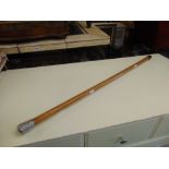 large silver mounted walking cane