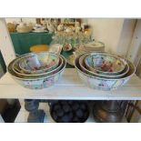 Two Canton fruit bowl sets