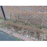 A Victorian metal garden bench