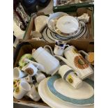 An assortment plates and china items