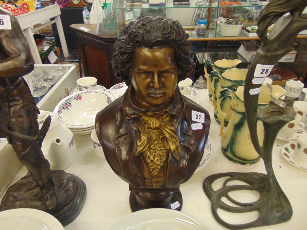 A bronze bust Beethoven