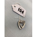 A pair of White Gold Diamond set Heart shaped earrings