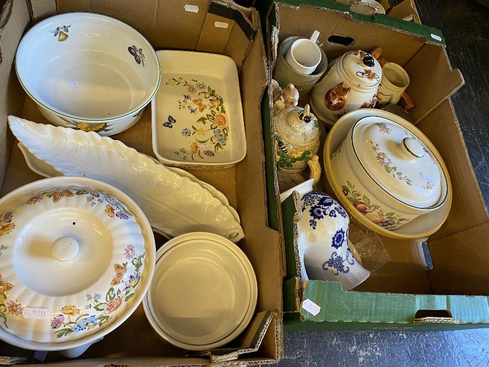 An assortment of Aynsley oven ware and various tea wares