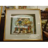 A modern framed picture signed,