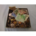 A qty of coins and banknotes