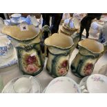 A set of three Victorian graduated jugs