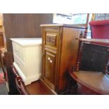 An Edwardian carved Walnut bedside cabinet