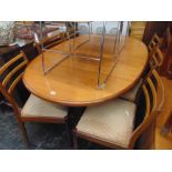 Gplan Oval table and six chairs