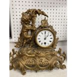 A French gilt framed Ormulu mantle clock,