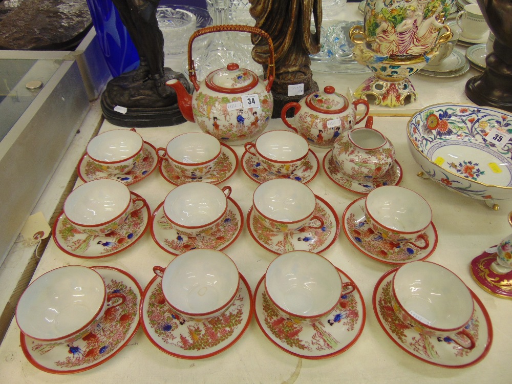 An Oriental tea service