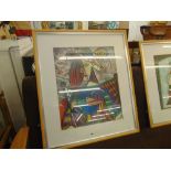 A framed modern watercolour signed,
