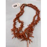 Two stick Coral necklaces