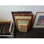 A qty of framed prints and framed certificates
