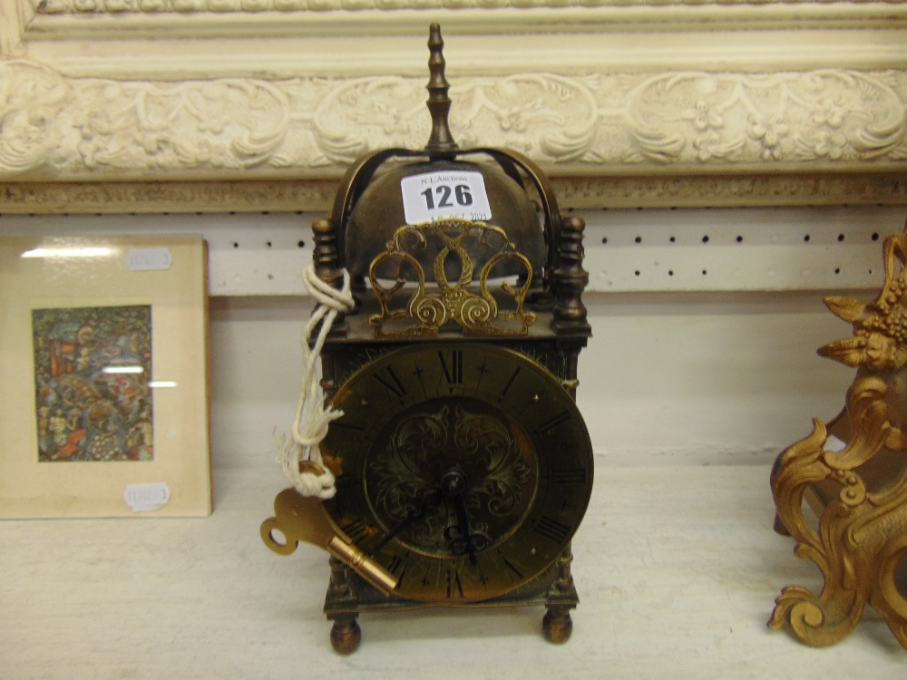 A brass lantern clock - Image 2 of 2