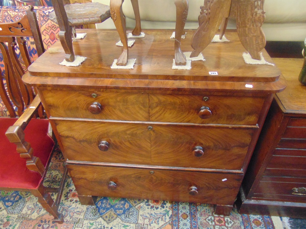 A Victorian Mahogany three drawer chest